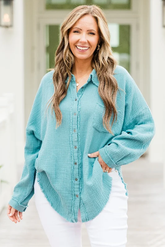 Act Of Faith Top, Dusty Teal