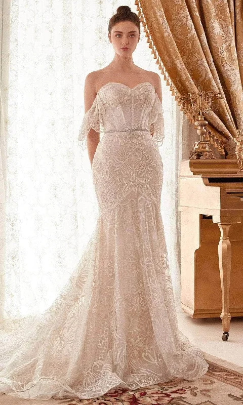 Andrea and Leo A1104W - Off Shoulder Embroidered Bridal Gown