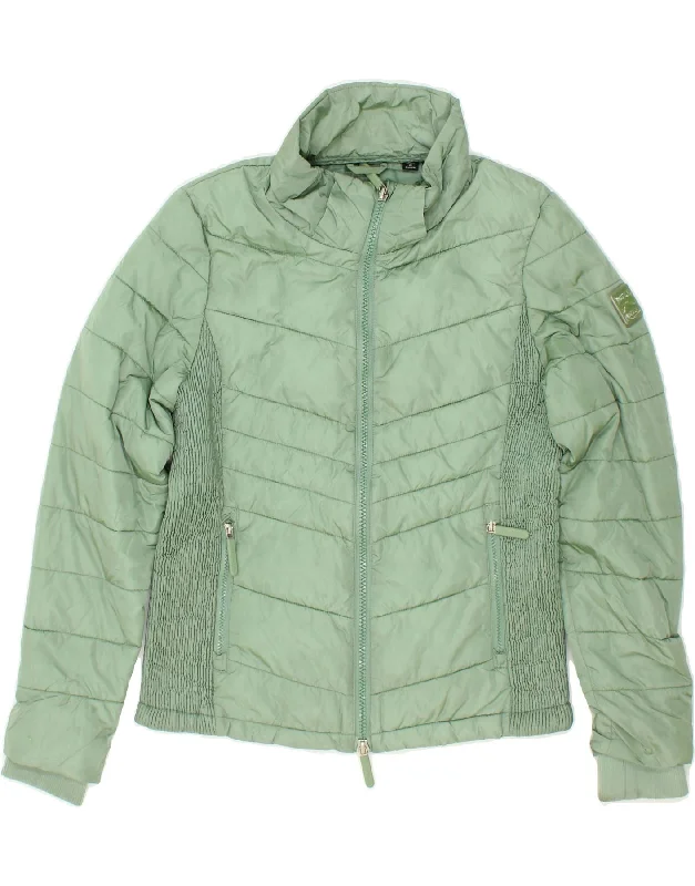 SUPERDRY Womens Padded Jacket UK 14 Medium Green Polyester