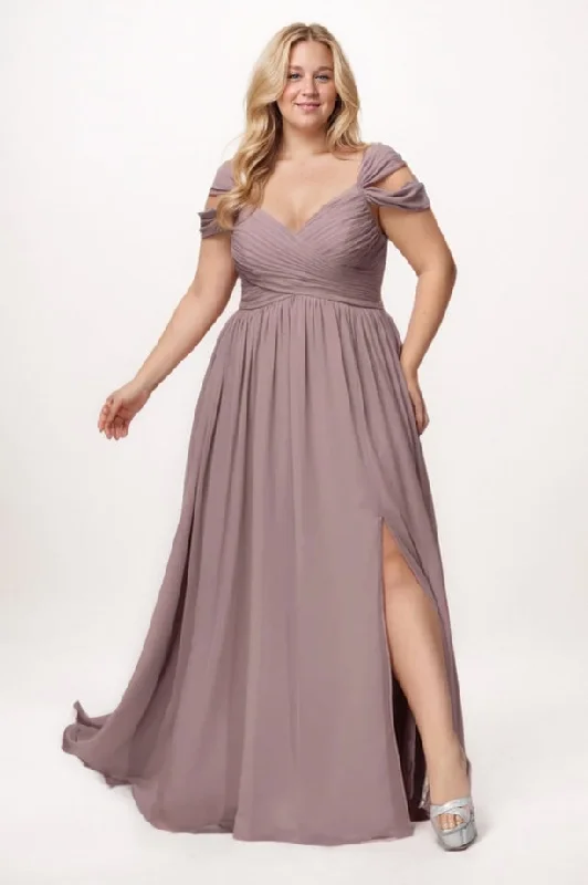 A-Line Maxi Chiffon Bridesmaid Dress CB0765