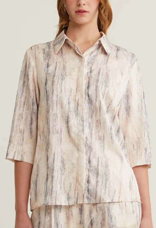 nichii X NURITA HARITH Silk Patterned Collared  Top