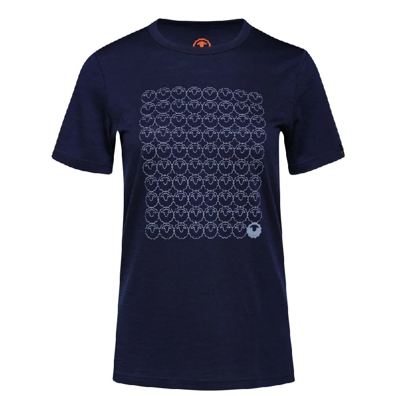 Womens Merino 150 Odd One Out Tee (Navy/Sky)