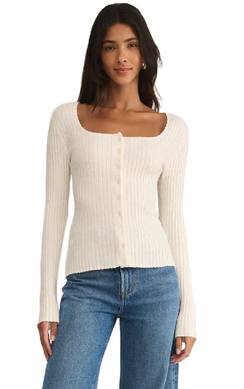 Emelie Button Up Sweater Sea Salt