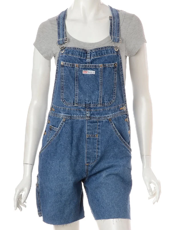 Label Jackie Cropped Denim Dungarees