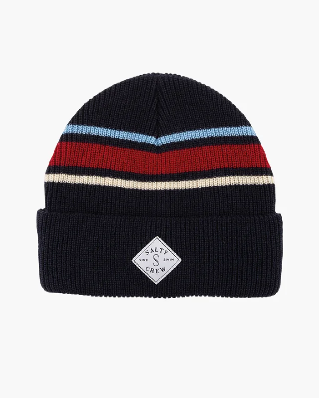 Tippet Stripe Beanie - Navy